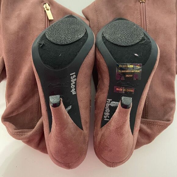 Anne Michelle Women's Suede Magnolia-08 Above Knee High Boots Pink Size 6.5 - Picture 5 of 8